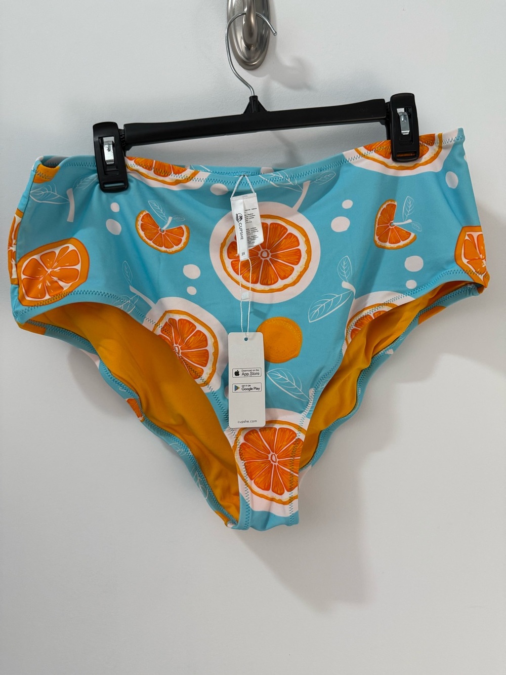 NWT Cupshe high waisted bikini bottom size 2X oranges
